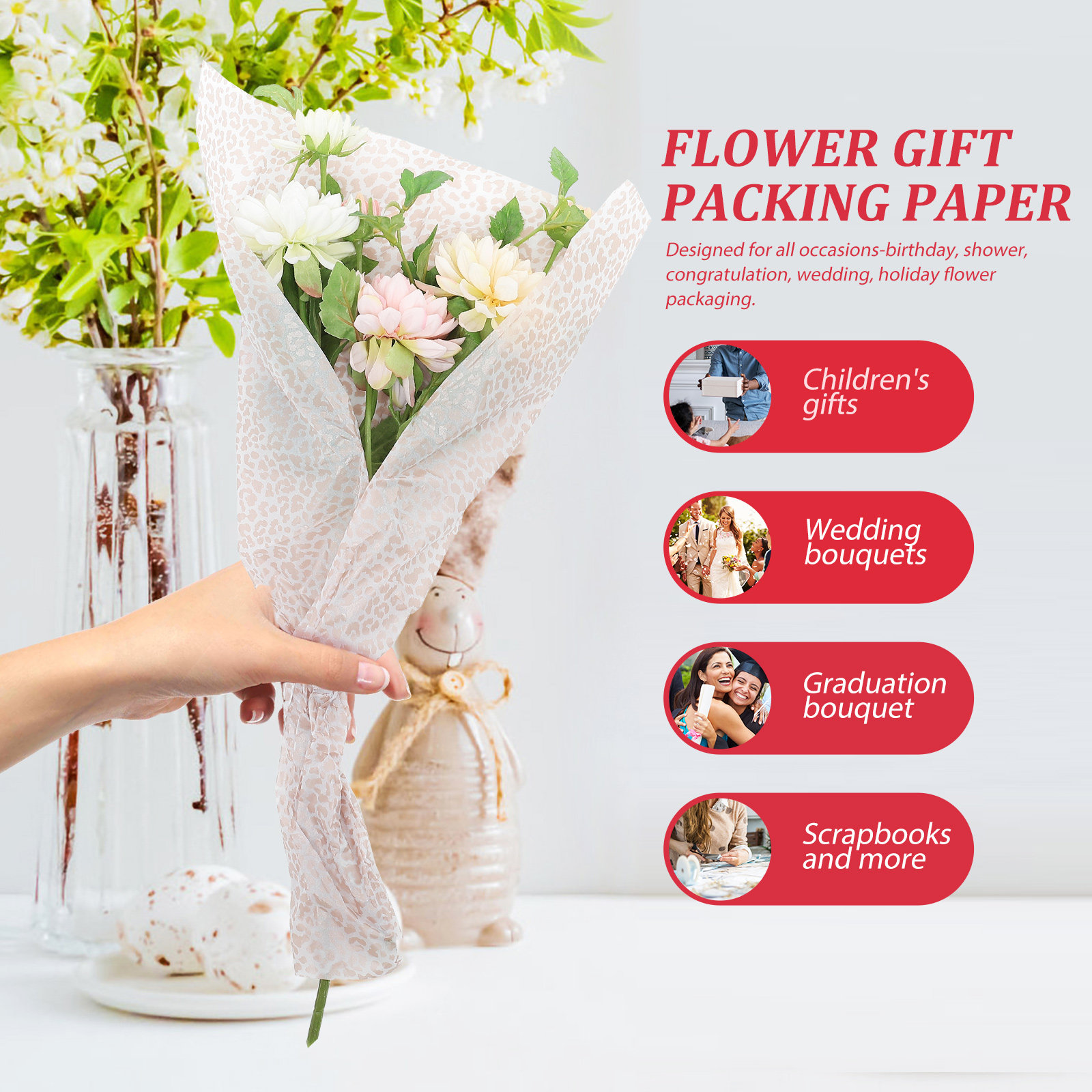 Wedding Supply Decor - Carta da regalo floreale fai da