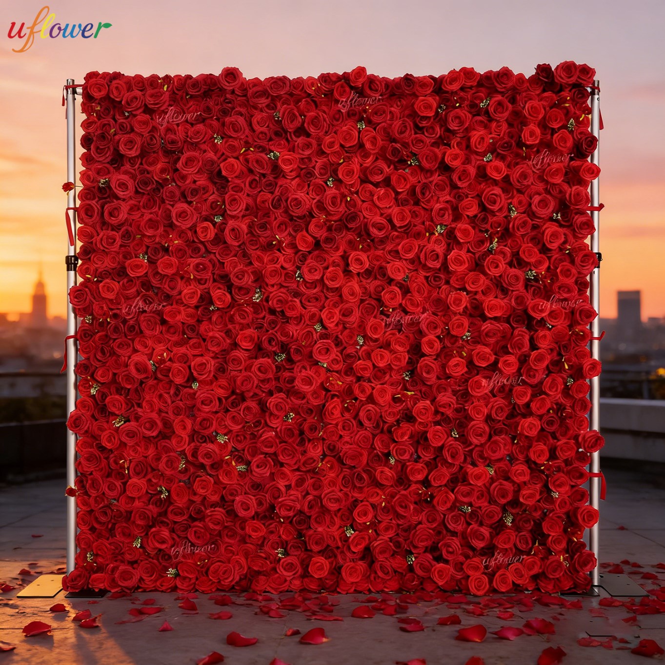 Wedding Backdrop Curtain - Parete Floreale Artificiale Uflower con Rose