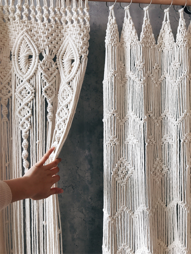 Wedding Backdrop Curtain - Tessuto a mano Bohemia Macrame Cotone
