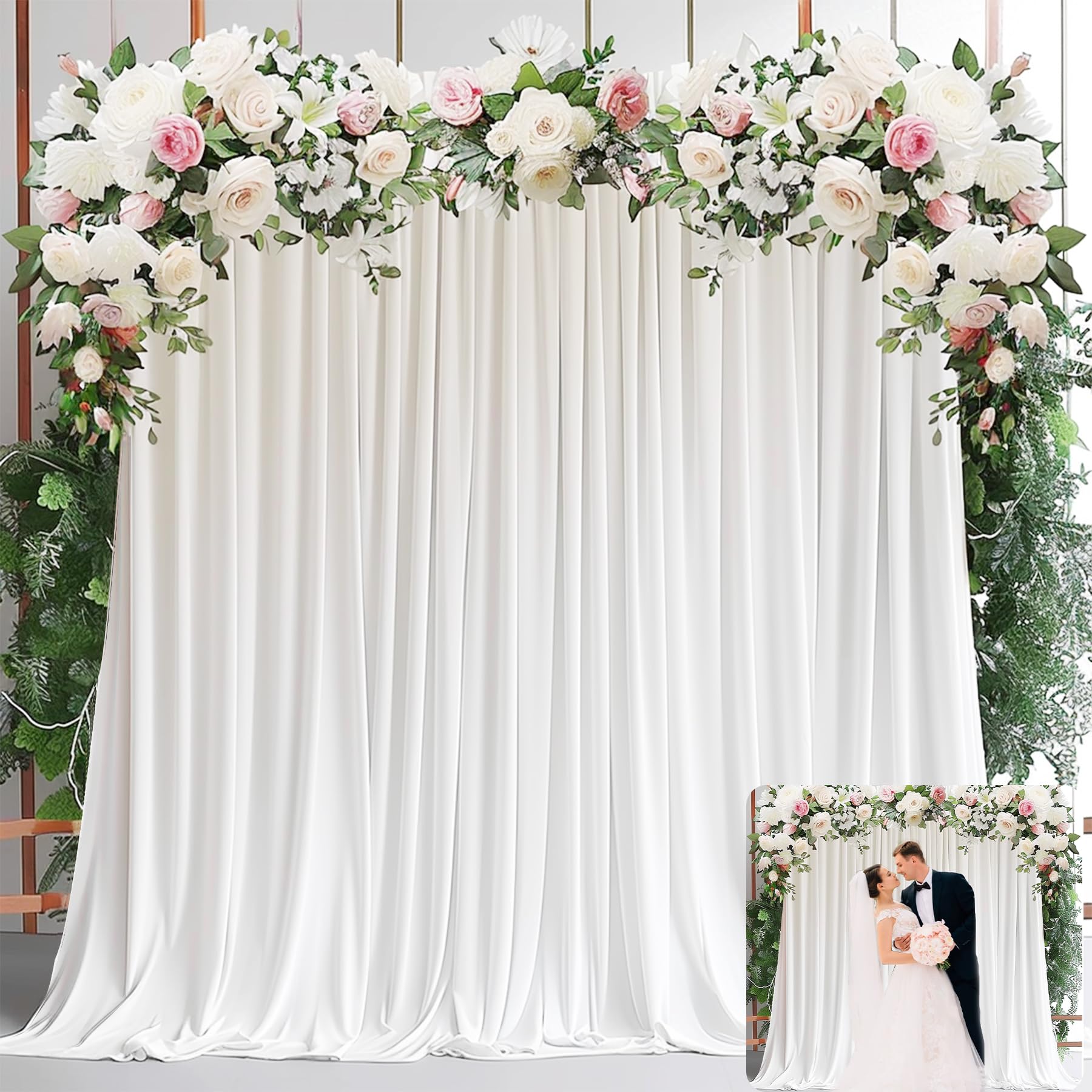Wedding Backdrop Curtain - Tende bianche per feste - Sfondo
