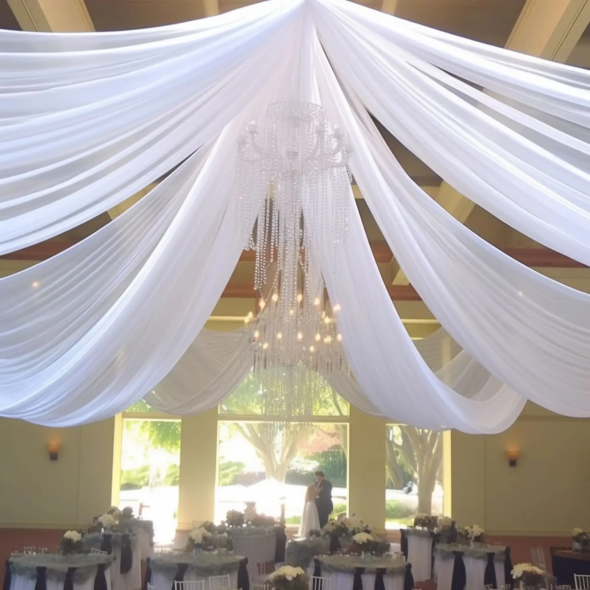 Abito da sposa bianco Tende da - Wedding Backdrop Curtain recensione e prezzo
