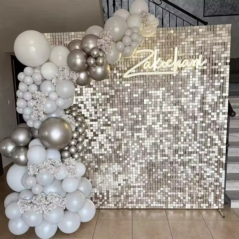 1/2/6/10PCS argentato/dorato/n - Wedding Backdrop Curtain recensione e prezzo