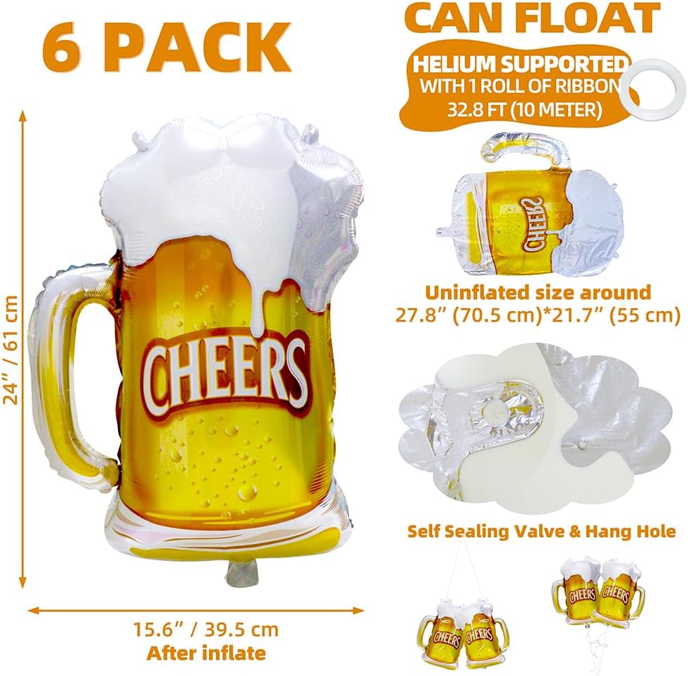 6 pezzi Cheers Beer Mug Pallon - Wedding Alcohol Supply recensione e prezzo